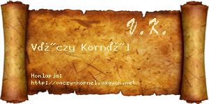 Váczy Kornél névjegykártya