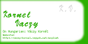 kornel vaczy business card