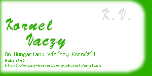 kornel vaczy business card